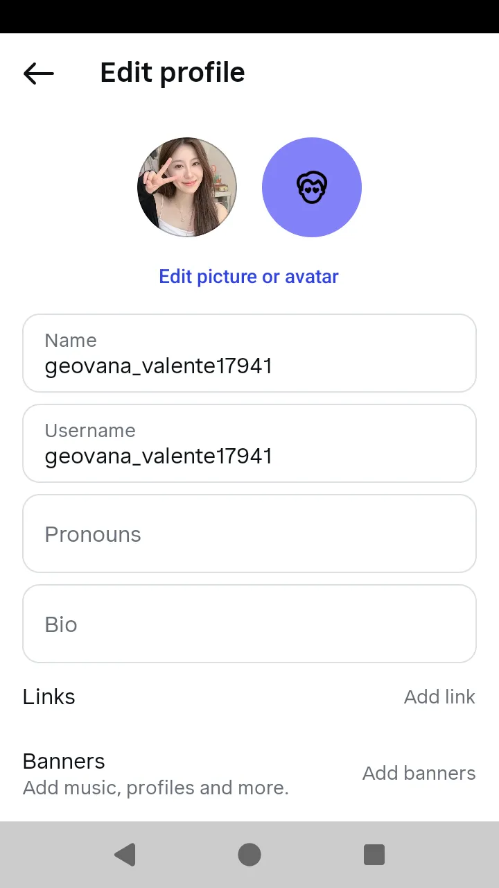 The profile editor