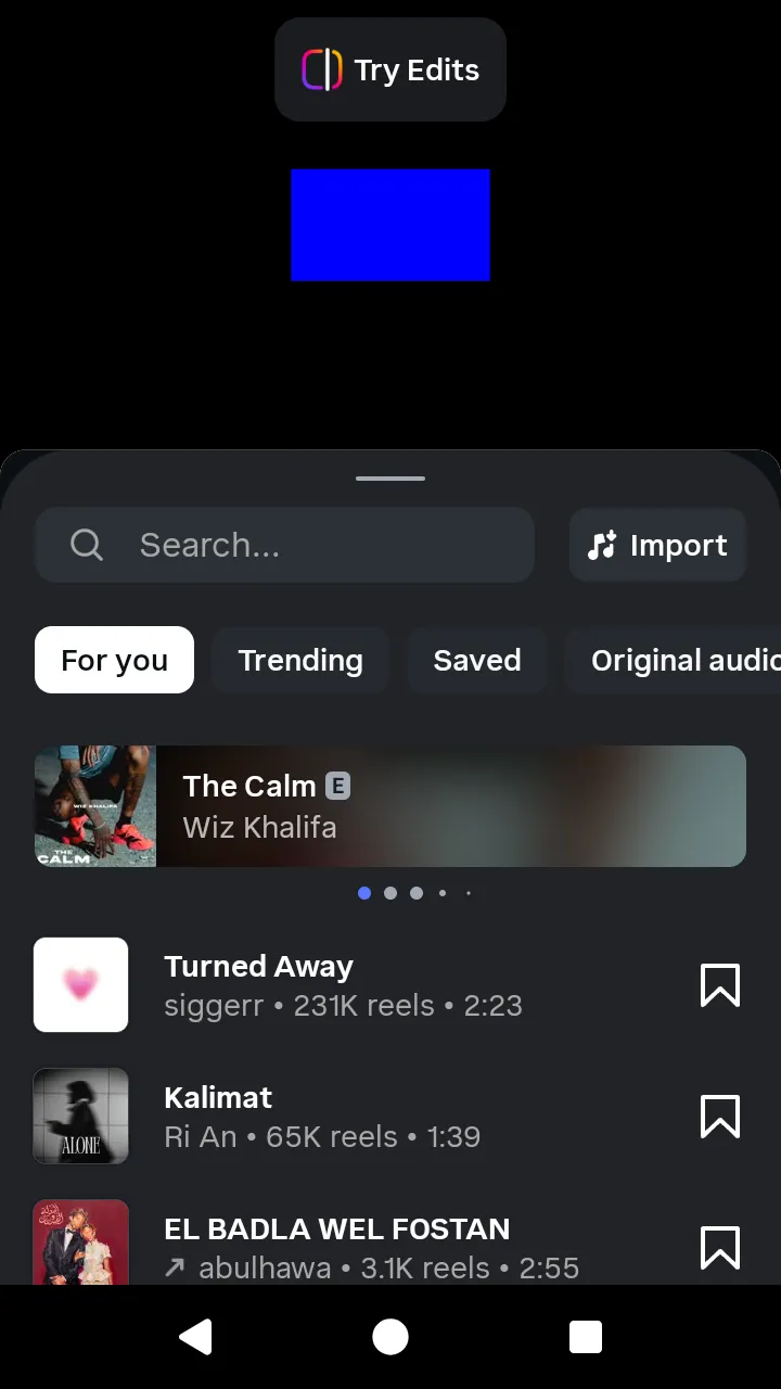 The story's music browser