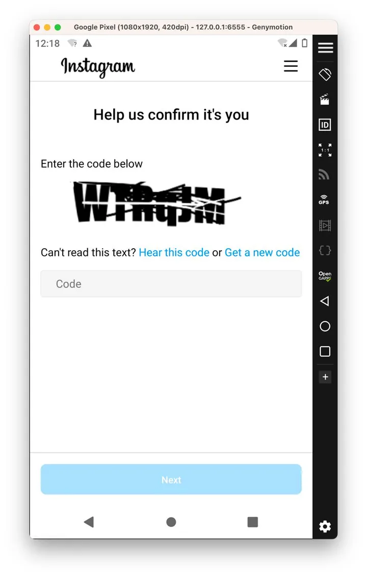 The text captcha