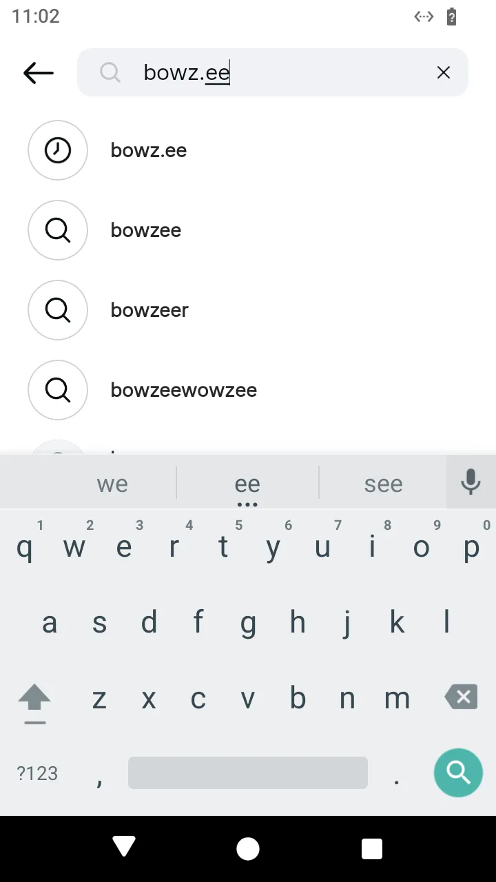 The suggestions while typing