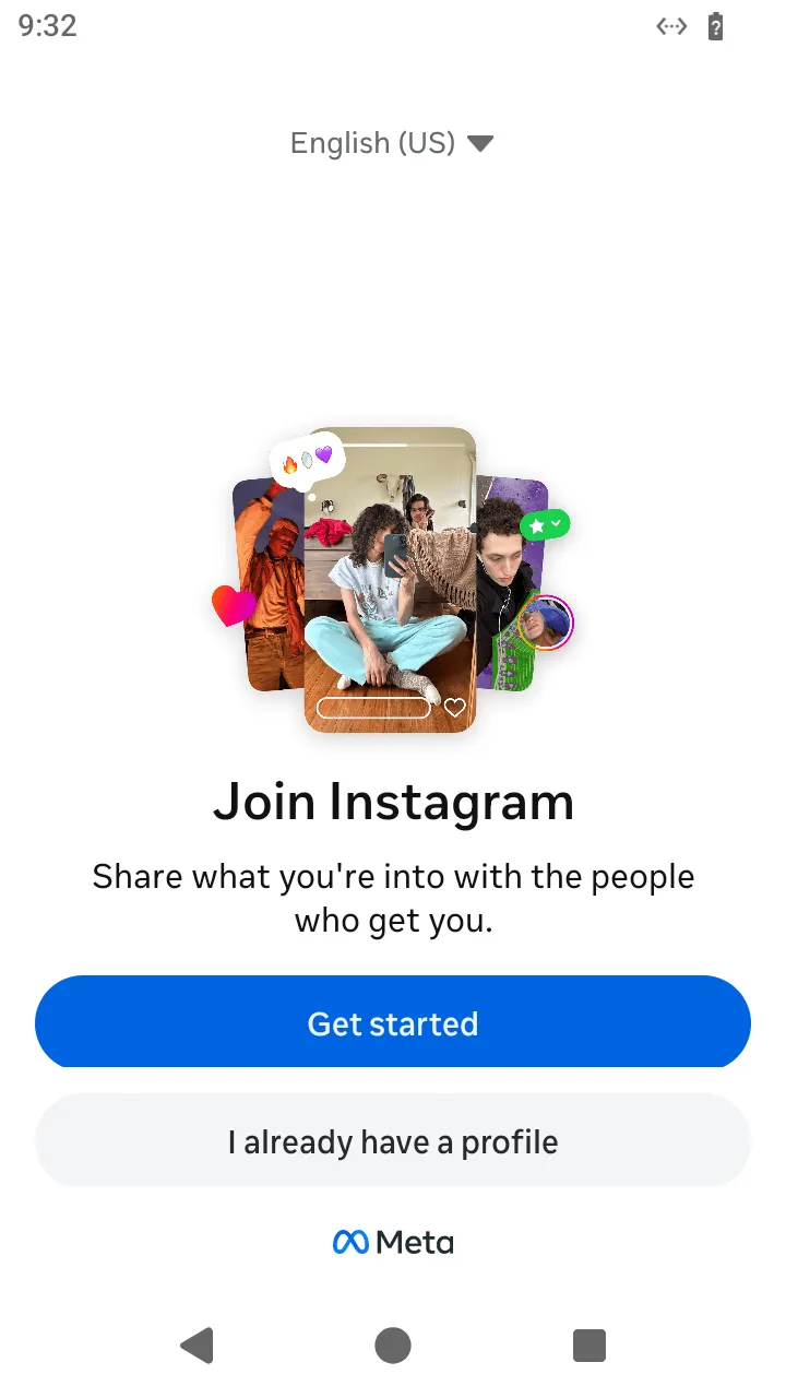 The "Join Instagram" start of sign-up
