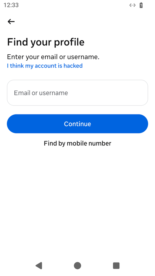 Account recovery search